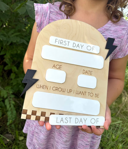 Checkered Back to School Board