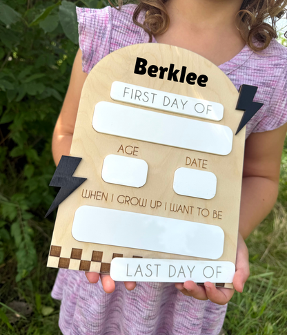 Checkered Back to School Board