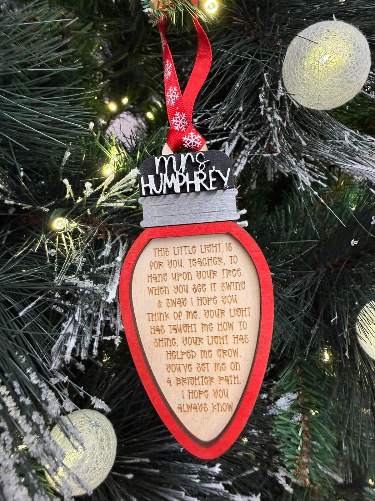 Teacher Little Light Ornament