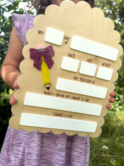 Pencil + Bow Back to School Board