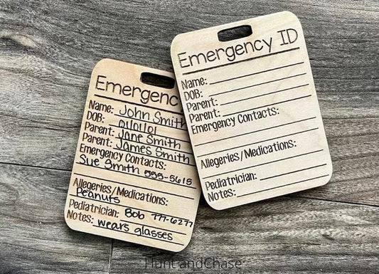 Child's Emergency ID Tag